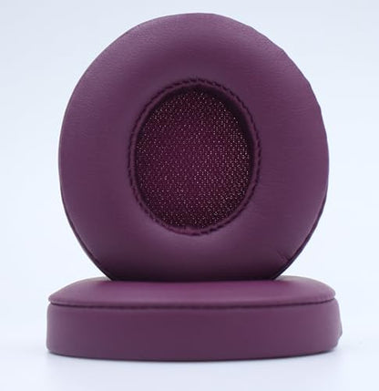 Headphone Replacement Ear Pad Cover Compatible with Beats by Dre Solo3 Solo2 Wired Wireless Headphones Protein Leather Memory Foam Headphone Cushion Ear Muffs-Magenta - color: magenta