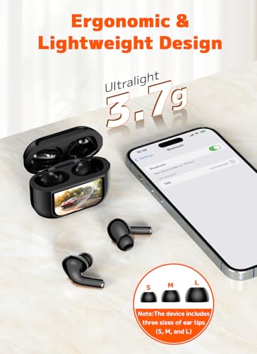Wireless Earbuds, Bluetooth 5.4 Ear Buds, ENC Noise Cancelling Headphones with 48H Playtime, Bass Stereo Sound, Compatible with iPhone Air/17/16/15/14/Android, Pad - Black - color: Black