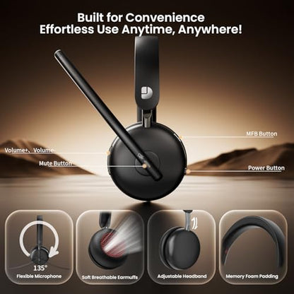 Dytole Wireless Headset with mic for Work
