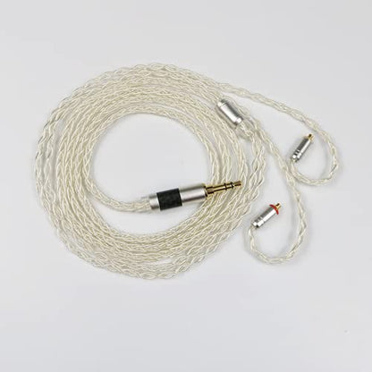 MMCX 3.5MM Upgrade Earphone Cable 8Core Silver Plated Copper Upgrade Detachable Earphone Wire for Shure 846 535 Tin Audio T2 Plus P1 (3.5MM, MMCX)