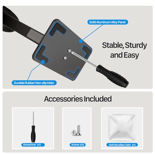 Headphone Stand for AirPods Max 2 & 1 Auto Sleep Mode, Black | Aluminum Pole & Stable Base, Anti-Scratch ABS Headset Holder, Anti-Scratch Touch Surface, Universal Compatibility - color: Black