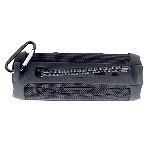 Case for JBL flip 6,JOYSOG Silicone Carrying Case Protect Pouch Sleeve Protector Cover Travel Bag with Shoulder Strap for JBL FLIP 6 Bluetooth Speaker (Black) - color: Black