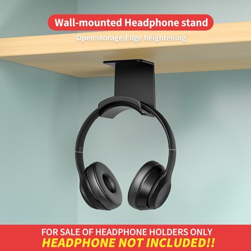 Gmae Headphone Stand for Desk Mini Headphone Hanger Holder with Strong Adhesive Gmae Headset Stand Headset Holder(ZY88 Under Desk and wall Mount Black) - style: ZY88 under desk and wall mount black