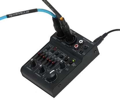 Rockville RockMix 2BT 2-Channel USB Interface Mixer with Bluetooth, Podcast | XLR/TRS Inputs, +48V Phantom Power, 2-Band EQ, RCA Outputs, Headphone Out, USB Bus Powered, Mac/PC, Bluetooth 5.0