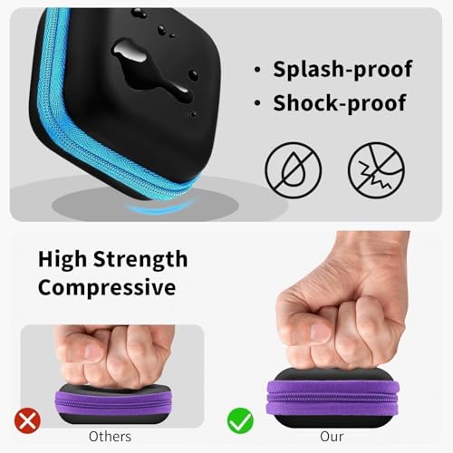 5 Pack Earbud Case Storage Bag with Carabiner for Headphones, Square - color: A1-Square-green+blue+red+orange+purple