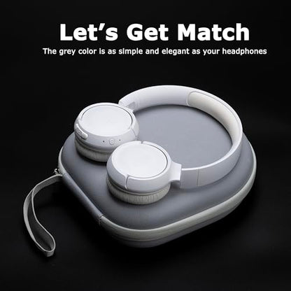 Ginsco Universal Headphone Case Compatible with JBL Tune 510BT 720BT, Sony WH-CH 720N/WH-CH520, with Bose/JBL/Soundcore Life Q20i Q30/BERIBES/TOZO/KVIDIO etc. Waterproof Carrying Case (Gray White) - color: Gray White