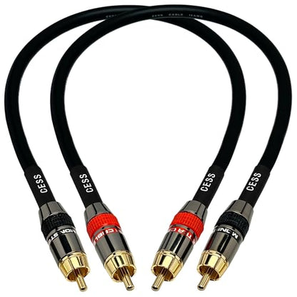 CNCESS Low Noise 12 Gauge Premium RCA Audio Line Patch Cable (1 Foot) - size: 12 inches