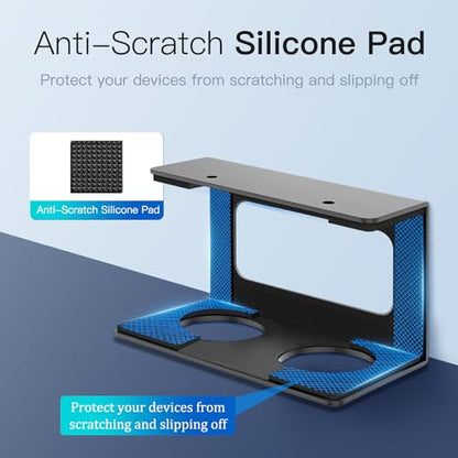 Under Desk Laptop Mount, Laptop Under Desk Mount 3 inches Tall Effective Space with Silicone Pad, Aluminum Under Desk Laptop Holder Rack for Laptop MacBook Dell OptiPlex PS4 & More
