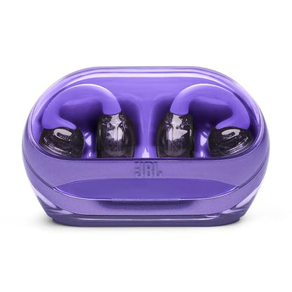 JBL Soundgear Clips Open Ear Headphones for Situational Awareness - Purple | Up to 32 Hours Total Playtime With Speed Charge, Sweat Resistant, Noise-Reducing Mics, App Control For Custom Audio - color: Purple