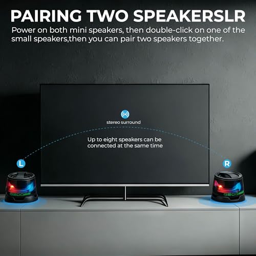 G200 Magnetic Bluetooth Speaker with RGB Lights | Compact design, strong magnetic mount, colorful RGB lighting, TWS stereo pairing, for travel, home, and outdoor use. - color: Black 2 piece