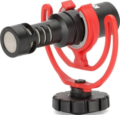 Rode VideoMicro Compact On-Camera Microphone with Rycote Lyre Shock Mount, Auxiliary, Black