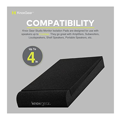 Knox Gear Studio Monitor Isolation Pads for 3-4-Inch Speakers 2-Pack