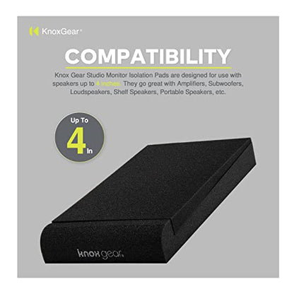 Knox Gear Studio Monitor Isolation Pads for 3-4-Inch Speakers 2-Pack