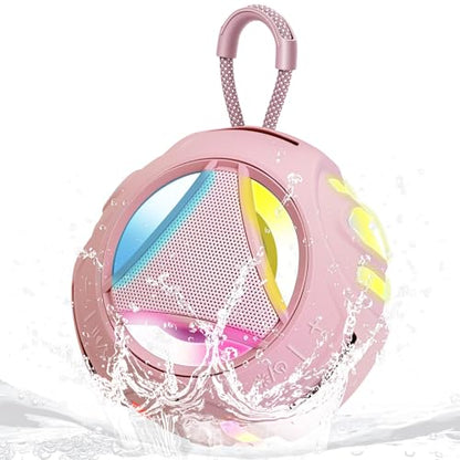 Portable Bluetooth Speaker, IPX7 Waterproof Wireless Outdoor Speakers, Mini Shower Speaker, Floating, Built-in Mic, 24H Playtime with LED Lights,Loud HD Sound, Powerful Bass, Gifts for Unisex - Pink - color: Pink
