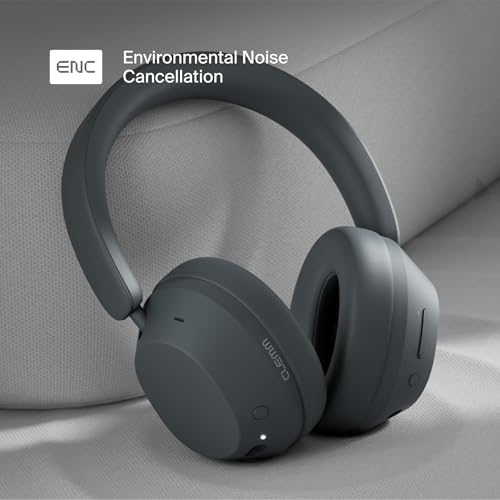 Clemm Preset Wireless Over-Ear Headphones, 95H Playtime, Bluetooth, 40mm Drivers, Built-in Mic, Memory Foam Earcups, Aux Cable Included, Foldable Design, Graphite - color: Graphit