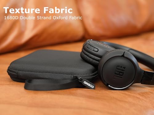 Ginsco Ultra-Slim Case Compatible with JBL Tune 510BT Bluetooth Headphones, with JBL Tune 520BT/670NC Live 460NC, Wireless On-Ear Headphones, Travel Carrying Headphone Case (Black) - color: Black