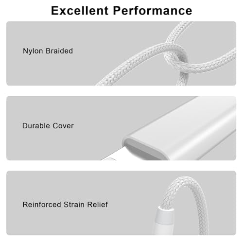 [Apple MFi Certified] iPhone Aux Cord for Car 2 Pack 3.3ft White | Lightning to 3.5 mm AUX Audio Nylon Braided Cable Cord to Car Home Stereo/Speaker/Headphone for iPhone 14 13 12 11 Pro Max - size: Lightning/Woven