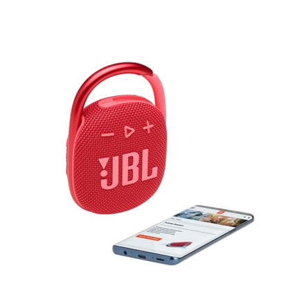JBL Clip 4 - Portable Mini Bluetooth Speaker, big audio and punchy bass, integrated carabiner, IP67 waterproof and dustproof, 10 hours of playtime, speaker for home, outdoor and travel (Red) - color: Red