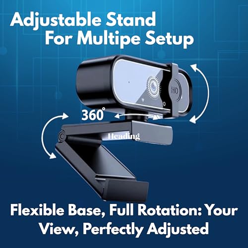 FHD 4K Webcam with AutoFocus, USB Desktop Camera, Black Webcam, Built-in Microphone for Video Conferencing, Online Meetings, Universal Tripod-Ready Clip fits laptops and LCD Monitors.