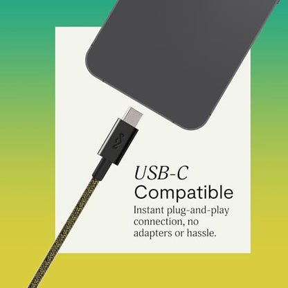 House of Marley Smile Jamaica USB-C Wired Earbuds with Microphone, in-Ear Headphones, 9.2mm Driver, Tangle-Resistant Cable, Plug-and-Play Earphones for Smartphones, Tablets & Laptops (Brass) - color: Brass