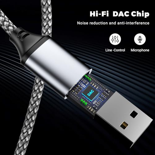 USB to 3.5mm Jack Audio Adapter,39 inch USB to Audio Aux Cable | External Stereo Sound Card,3.5mm TRRS Female Headset for PS4/PS5/Headphone/Mac/Linux/Laptop/Desktops/Docking Station - size: 1Pack 39 inch