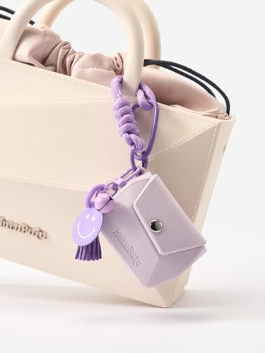 Bubble Pod Wireless Earbuds Case, Shockproof Waterproof EVA Case with Strap & Smiley Charm for Girls,Teens,Gift（Light Violet） - color: Light Violet