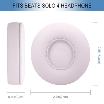 GEVO Ear Pads Replacement for Beats Solo 4 Wireless On-Ear Headphones, Earpads Ear Cushions for Solo 4 with Soft Protein Leather, Stronger Adhesive Backing (Cloud Pink) - color: Cloud Pink