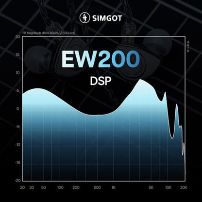 Linsoul SIMGOT EW200 10mm SCP Diaphragm Dynamic Driver IEM in-Ear Earphones | with All Metal Body, Detachable 0.78mm 2pin Silver-Plated OFC Cable for Audiophiles Musicians, Type-C DSP with Mic - style: EW200 DSP
