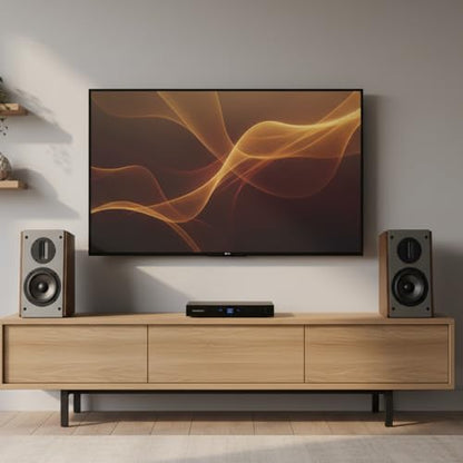 Passive Bookshelf Speakers, 2-Way Passive Speakers, 5.25" Woofer & 4" Ribbon Tweeter, 60Hz Bass for Home/Office/Theater Pair (Needs Amplifier or Receiver to Operate) - color: Brown