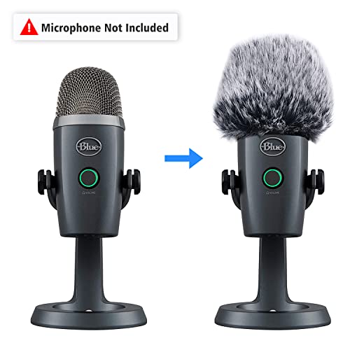 YOUSHARES Microphone Furry Windscreen Muff - Mic Wind Cover Fur Pop Filter as Foam Cover Compatible with Blue Yeti Nano