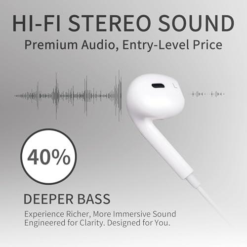 Wired Headphones for iPhone Ear buds with Lightning Connector (Built-in Microphone & Volume Control) Earbuds Compatible for iPhone 14/14 Pro/14 Plus/13/12/11/XR/XS/X/8/7【Official Certified Earphones】
