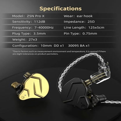 KBEAR IEM Cable Earphone Replacement Cable and KZ ZSN PRO X in Ear Earphone