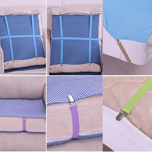 Couch Cushion Covers Holder Clips Couch Covers Holder Straps Adjustable from 10 to 60 inches (25-160cm) Elastic Straps for Sofa Covers (Pack of 4) - color: Pack of 4