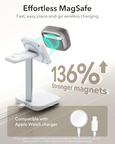 ESR for AirPods Pro 3 Case (2025), Compatible with MagSafe, Titanium | Compatible with AirPods Pro 3 (USB-C Cable), Magnetic Lid, Full Drop Protection Cover with Lanyard - color: Titanium, size: AirPods Pro 3 Case