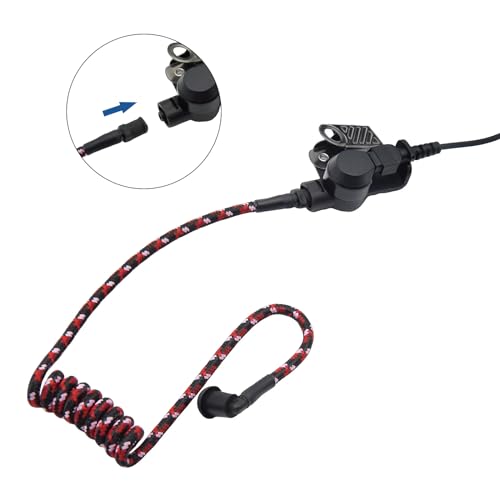 WODASEN Replacement Braided Nylon Fiber Acoustic Coil Tube Moisture Proof Color for Radio Earpiece (Red-Pink-Black-1) - color: Red-Pink-Black-1