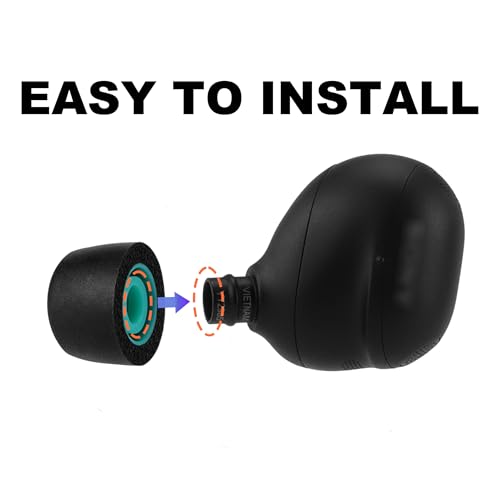Memory Foam Replacement Earbud Tips for Sony WF-1000XM6 / WF-1000XM5 | Internal with Dust Mesh, Soft Foam Eartips with Portable Storage Box (4 Pairs, Black, XS/S/M/L)