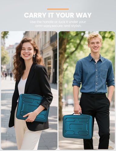 DOMISO 15.6 inch Laptop Sleeve with Handle Shockproof Waterproof EVA Protective Case for 15.6" Yoga 720 IdeaPad 310 320 ThinkPad T570/Legion 5 Gen 6/HP Envy 15/15.6" Notebooks, Teal - color: Teal, size: 15.6 inch