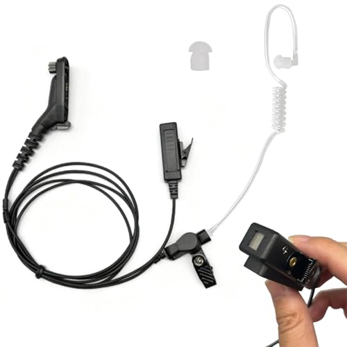APX 6000 Earpiece Surveillance Air Acoustic Tube Headset with PTT Mic Compatible with Motorola APX 7000 8000 XPR 6350 6550 7550e 7350e Two Way Radio - size: 8268-04P