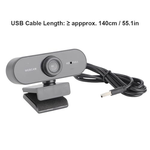 EBTOOLS 2K Full Webcam USB Camera with Built in Microphone, 360 Degree Rotation, Auto Focus Distance, Drive, for Live Broadcast, Net Class, Meeting (Black)