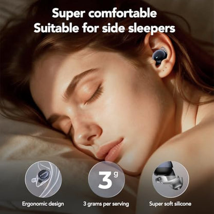 MS216 Sleep Earbuds Bluetooth 6.0 in Ear Light-Weight Headphones, Mini Sleep Headphones Small Design for Side Sleepers, Ear Buds for Sleeping, Blocks Snoring Noise, 60H Battery, HD Calls, Black