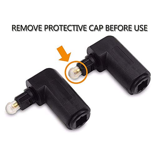 CablesOnline 2-Pack Right Angle (90 Degree) Toslink Digital Optical Audio Adapter (AD-T03-2)