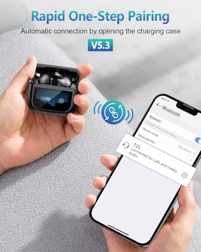 ZIUTY Wireless Earbuds Bluetooth Headphones, Ear Buds with Touch Screen, ANC ENC Noise Cancelling Transparency Mode, 40H Stereo Deep Bass, IPX7 Waterproof, Clear Calls, 5 EQ for iOS Android, Obsidian - color: Obsidian