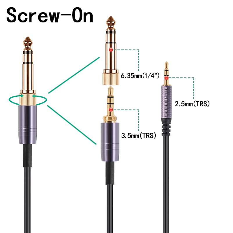 FAAEAL QC35 Coiled Audio Cable Replacement for Bose QC45(QuietComfort 45) NC700,AKG Y55BT Y55 Headphones, 2.5mm to 3.5mm(1/8”) Extension Aux Cord with 6.35mm (1/4") Adapter(4.2ft-14ft) - size: 4.2ft-14ft