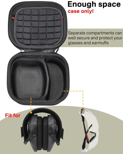 RAIACE Hard Travel Carrying Case for Walker's Razor Slim Passive Earmuffs Ultra Low Profile 27dB NRR. (Case Only!)-Black