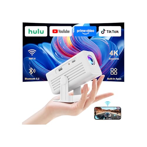Mini Projector with Wifi and Bluetooth,4K Supported Smart Projector