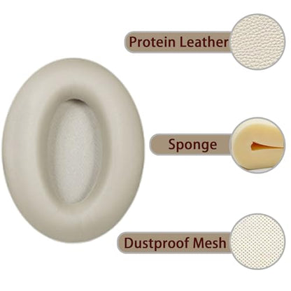 Earpads+Headband Covers for Sony Wh-1000XM3 Replacement Kit,Protein Leather Ear Pads Cushions and Silicone Zipper Headband for WH-1000XM3 Accessories(Champagne Gold) - color: Champagne Gold