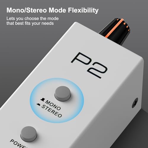 P2 Portable In-Ear Monitor Amplifier Ultra-Compact Personal Headphone Amp with Stereo/Mono Switch,Color Breathing Light,IEM System Headphone Amplifier for Guitar Bass Keyboard Drummers Musicians