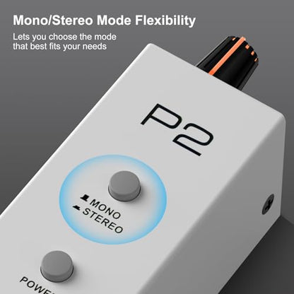 P2 Portable In-Ear Monitor Amplifier Ultra-Compact Personal Headphone Amp with Stereo/Mono Switch,Color Breathing Light,IEM System Headphone Amplifier for Guitar Bass Keyboard Drummers Musicians