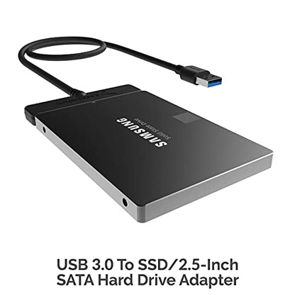 SABRENT USB 3.0 to SSD / 2.5-Inch SATA I/II/IIIHard Drive Adapter + 3 Pack - 20-Inch SATA III (6 Gbit/s) Right Angle Data Cable with Locking Latch