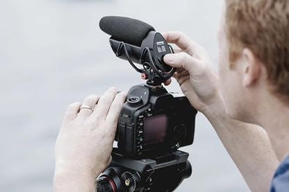 Shure VP83F LensHopper Camera-Mounted Condenser Shotgun Microphone with Integrated Digital Flash Recording - Windscreen, Superior RF Immunity, Backlit LCD, 5-Position Joystick, Rycote Lyre Shock Mount - style: Integrated Flash